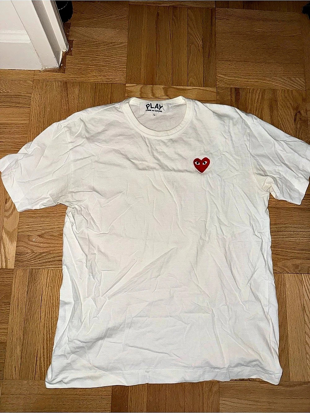 Comme des Garçons PLAY Red Heart Patch T-Shirt White